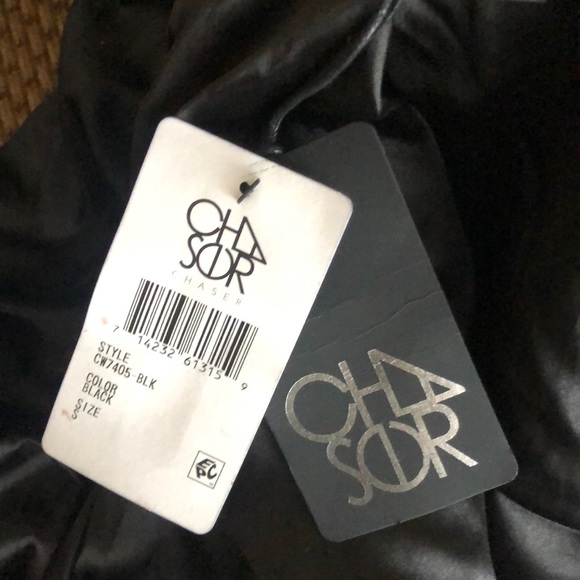 Chaser Faux Fur Black Bomber Jacket Size S New with Tags - Picture 8 of 10